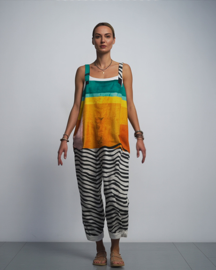 Kajakøbenhavn | Abstrakt, geometrisk kunstmønstret jumpsuit