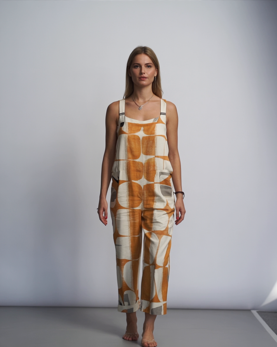Kajakøbenhavn | Abstrakt, geometrisk kunstmønstret jumpsuit