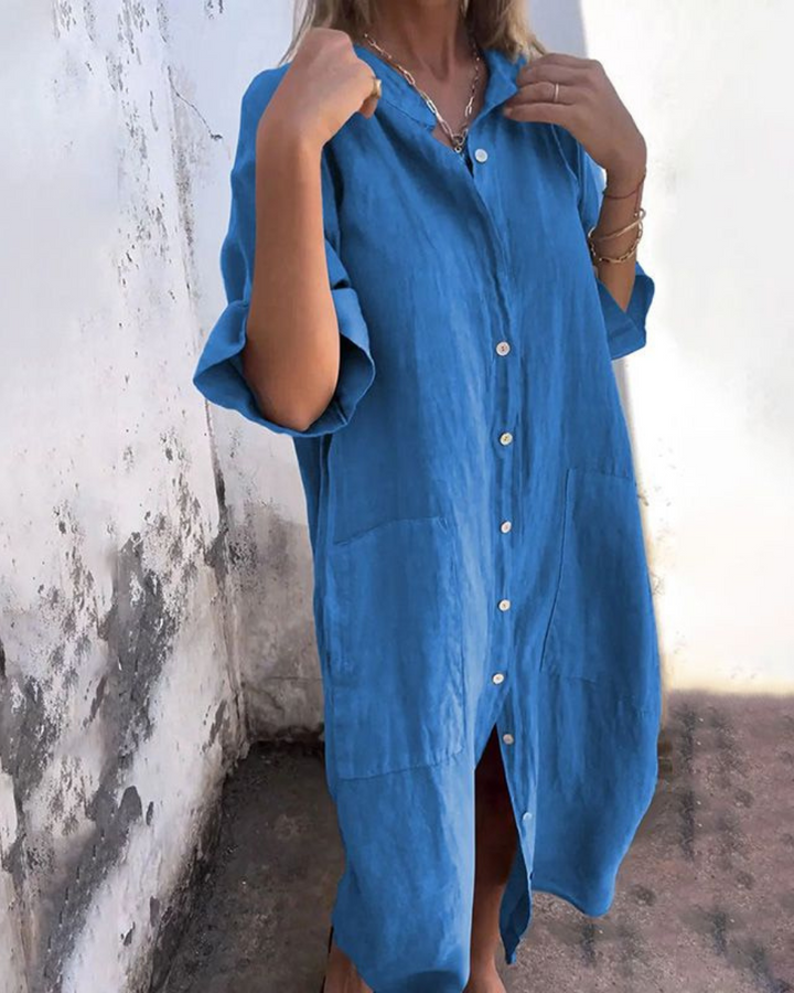 Melanie™ – Boheme Skjortekjole i Ibiza-Stil