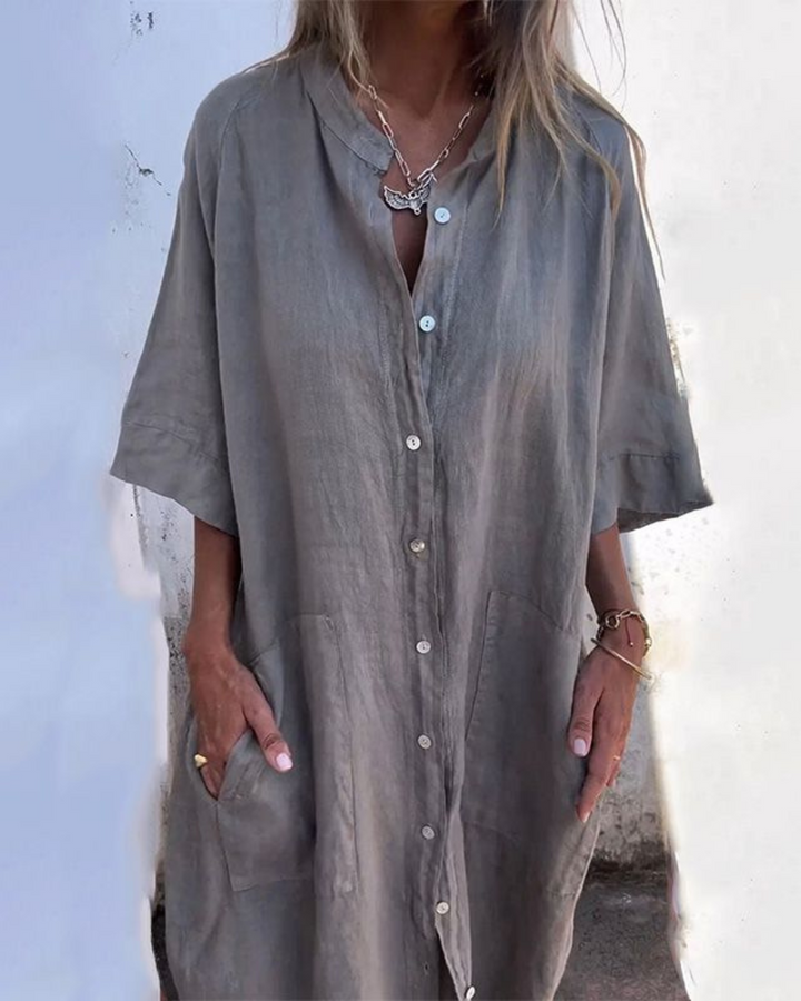 Melanie™ – Boheme Skjortekjole i Ibiza-Stil