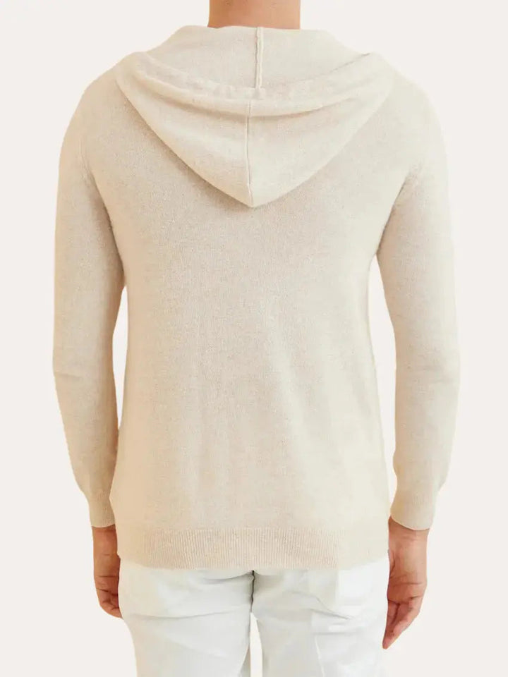 Cashmere Strik Zip Vest - Crème Beige