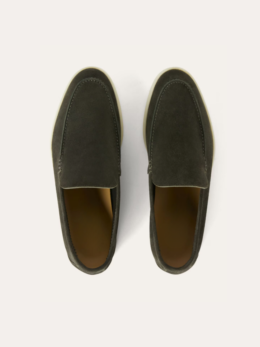 Forfinet Suede Loafers – Mørkegrøn
