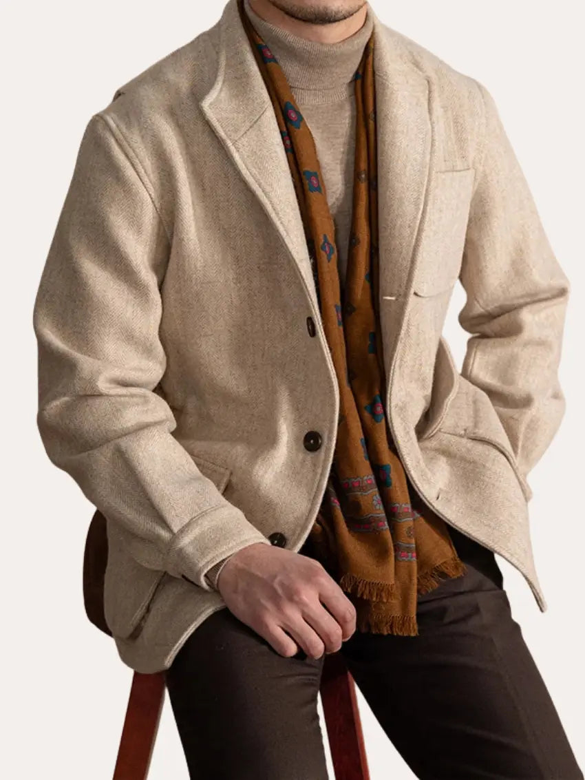 Uldjakke Beige