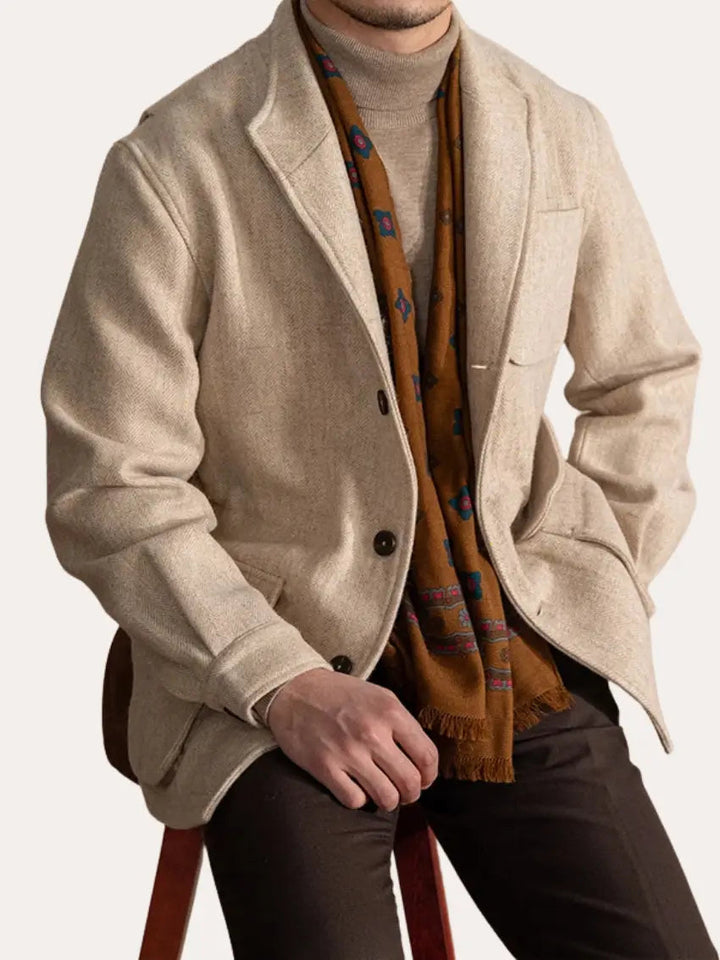 Uldjakke Beige