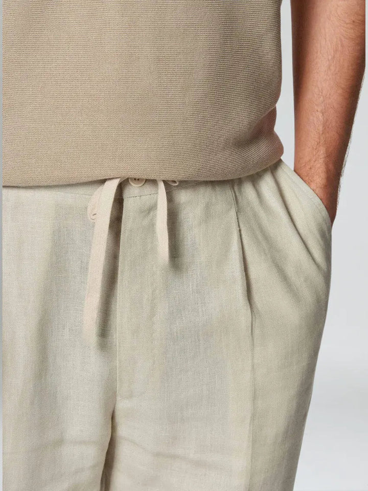 Seaside Linned Bukser - Beige