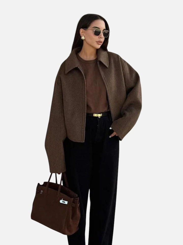 Margaret™ | Elegant Brun Uldjakke