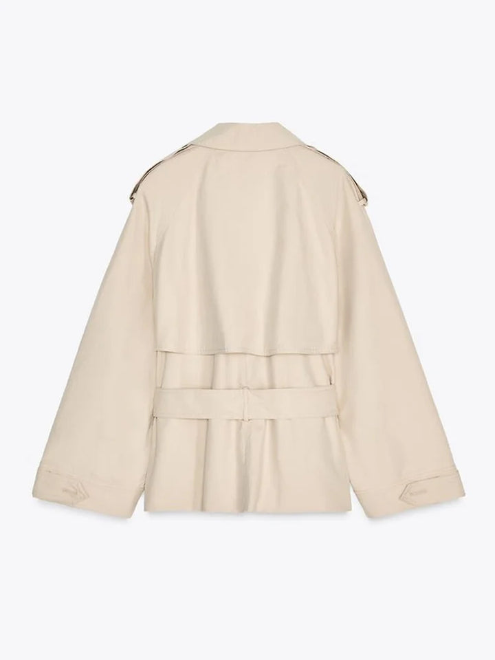 Melody™ | Kort Trenchcoat med Snøredetaljer
