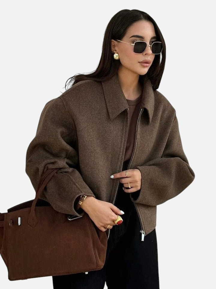 Margaret™ | Elegant Brun Uldjakke