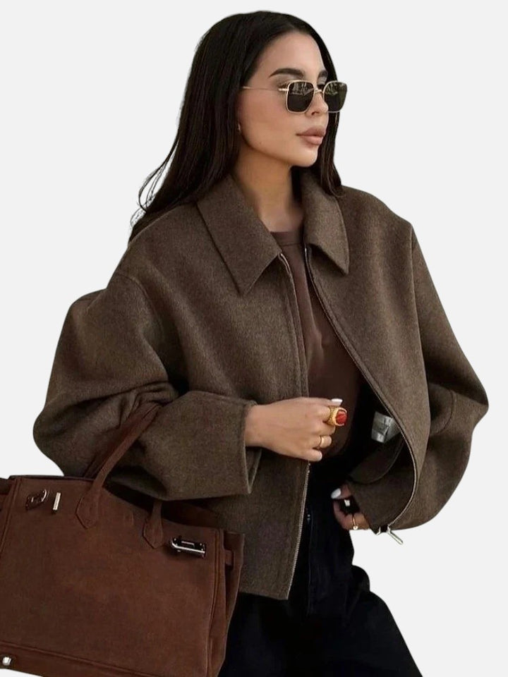 Margaret™ | Elegant Brun Uldjakke