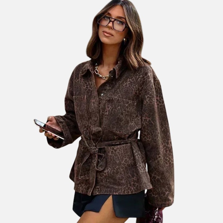 Jolina™ | Leopardmønstret Bæltefrakke