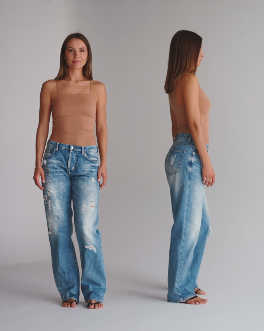 Mathilde | Slidte Wide-Leg Denim Jeans