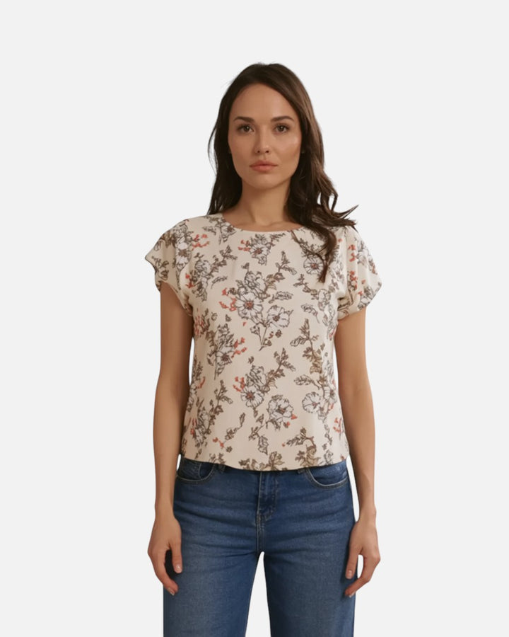 Blomsterprint Sommerbluse