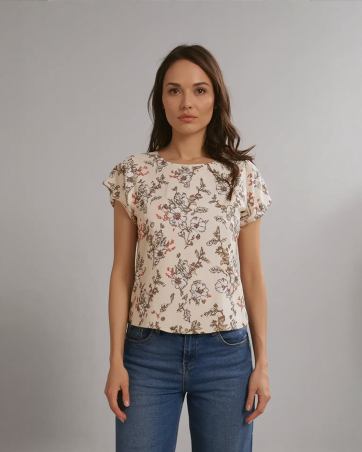 Blomsterprint Sommerbluse