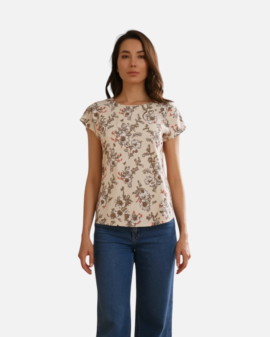 Blomsterprint Sommerbluse