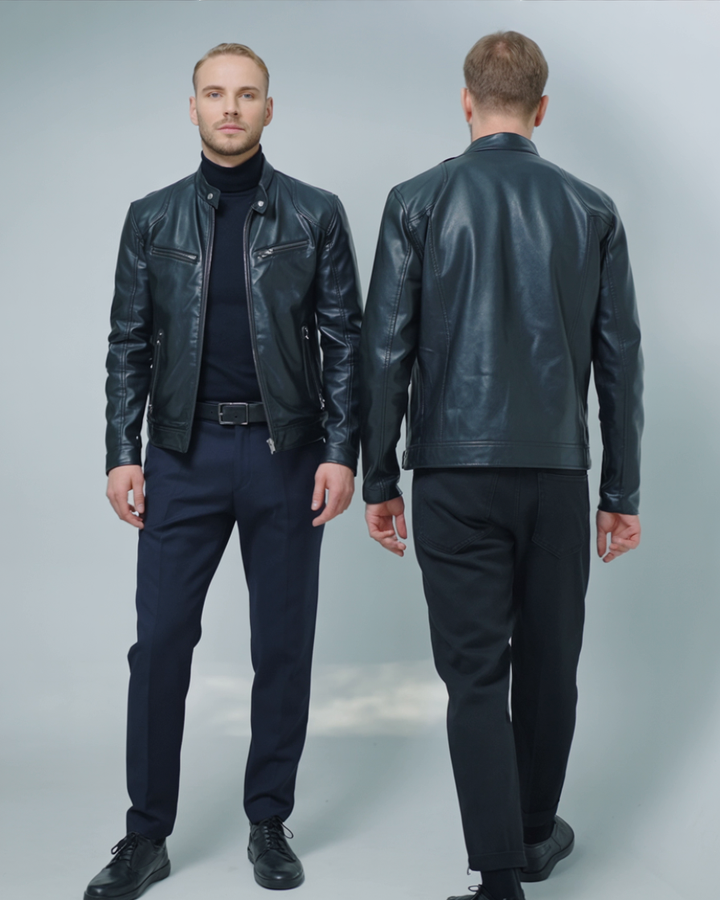 Victor™ Casual Læderjakke: Tidløst Design og Komfort