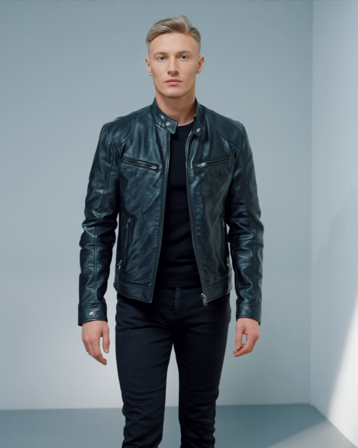 Victor™ Casual Læderjakke: Tidløst Design og Komfort