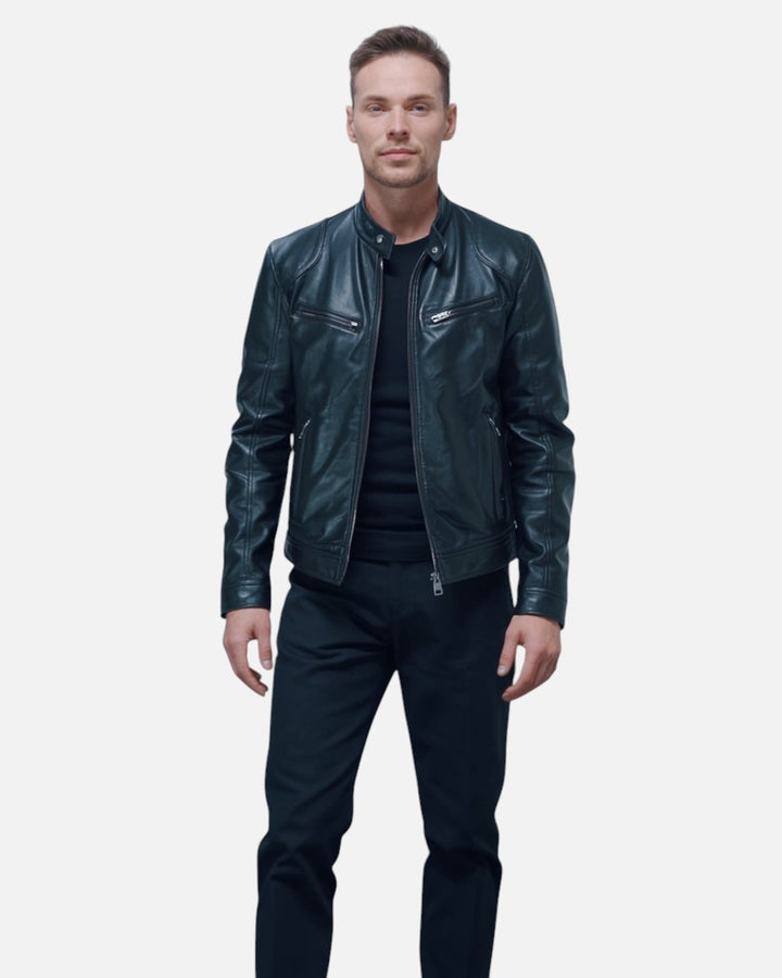 Victor™ Casual Læderjakke: Tidløst Design og Komfort