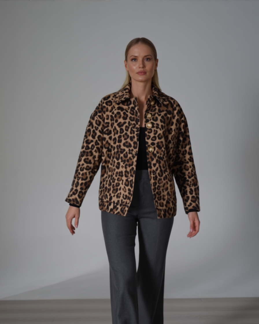 Leona | Leopard bomberjakke