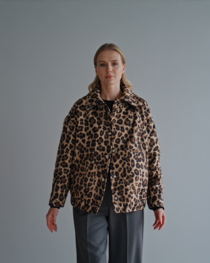 Leona | Leopard bomberjakke