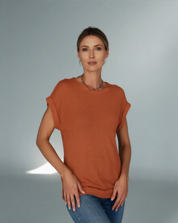 Ellis™ | Elegant bluse med rund hals