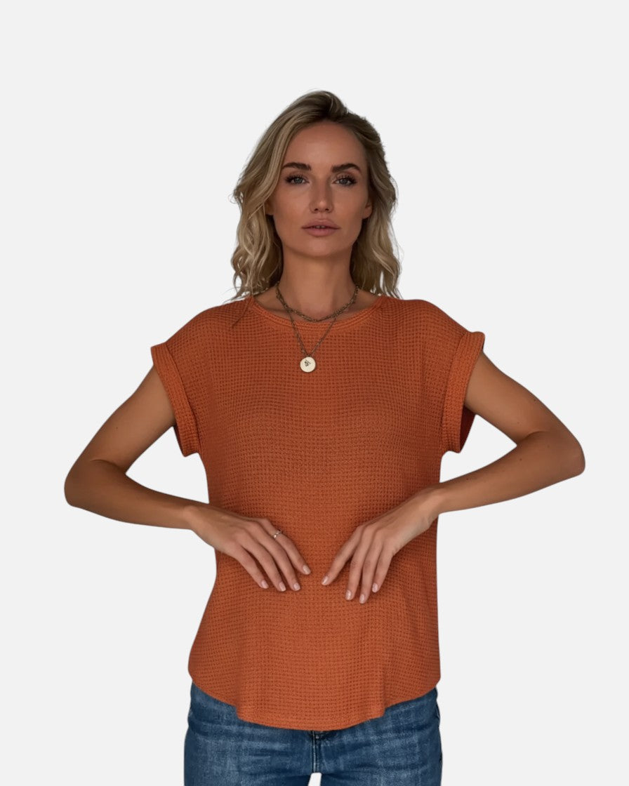 Ellis™ | Elegant bluse med rund hals