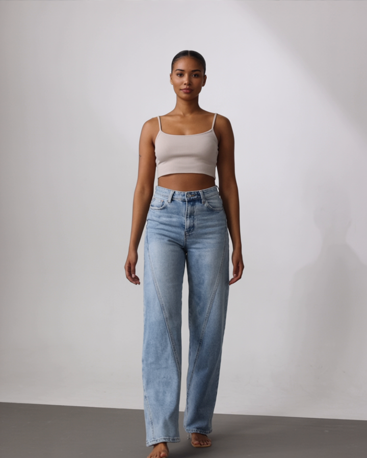 Quintina | Stilfulde Højtaljede Wide-Leg Jeans