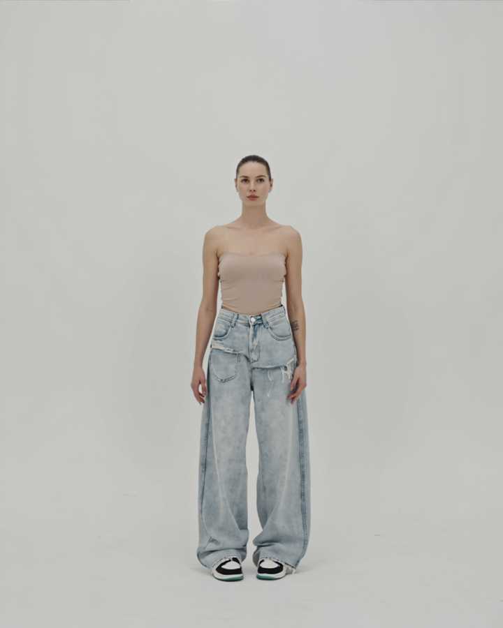 Serina | Stilfulde Distressed Jeans med Brede Ben
