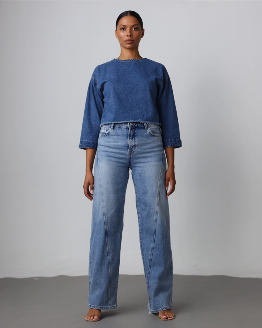 Quintina | Stilfulde Højtaljede Wide-Leg Jeans