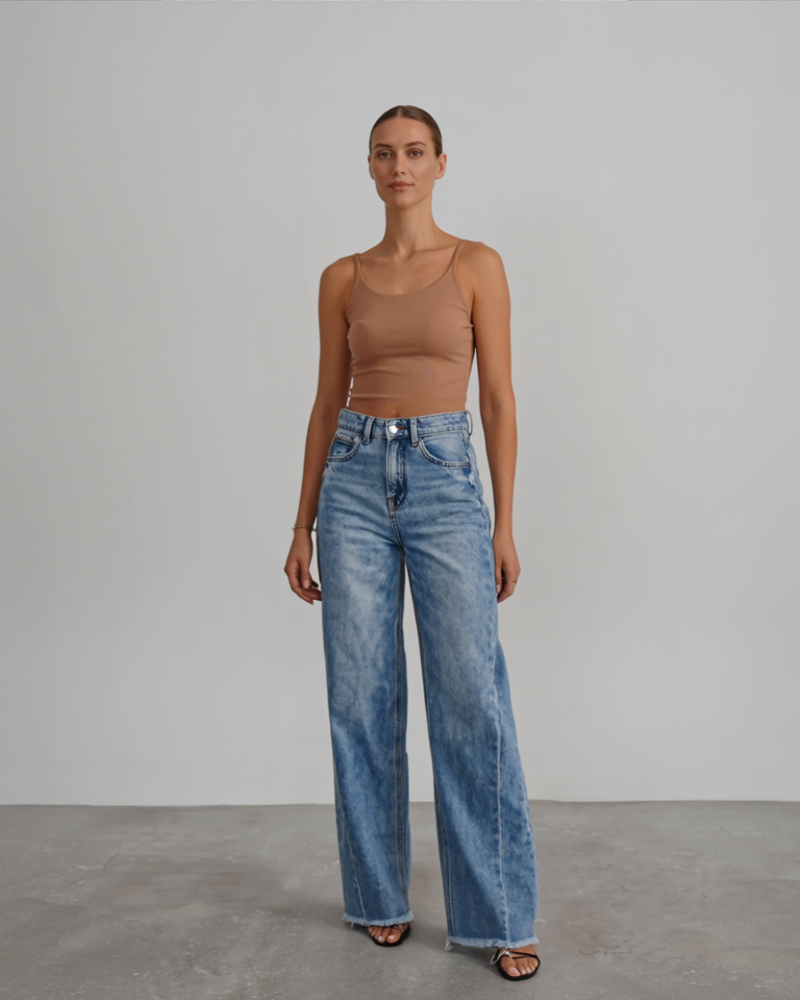 Mimi | Stilfulde denimjeans med brede ben