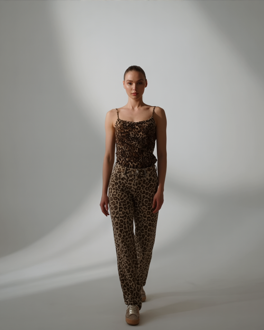 Nadine | Leopard udvidede bukser