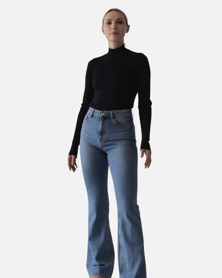 Edna | Stilfulde Højtaljede Jeans med Brede Ben