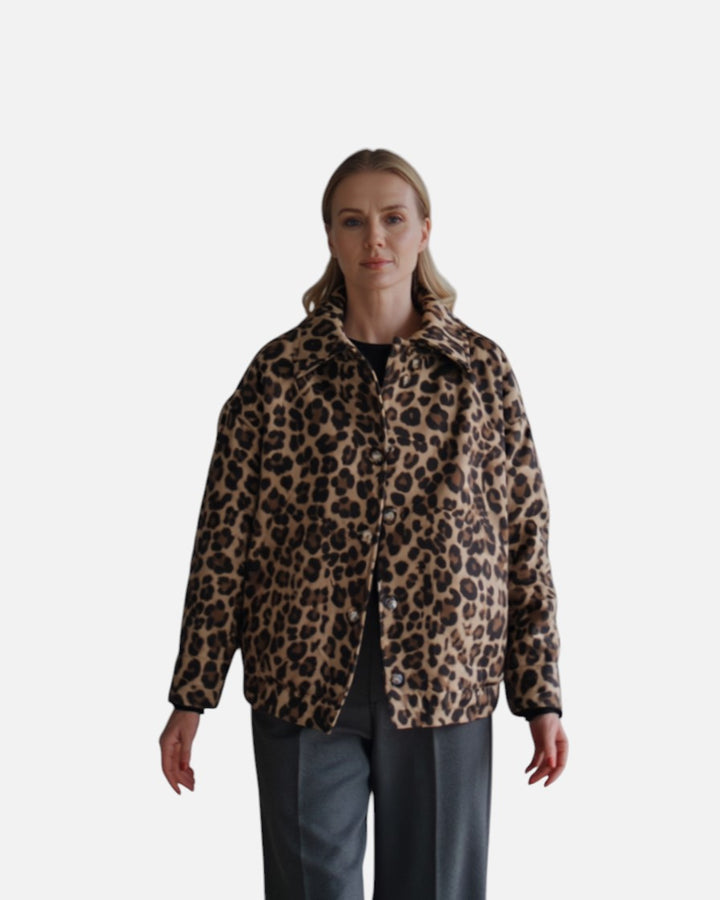 Leona | Leopard bomberjakke