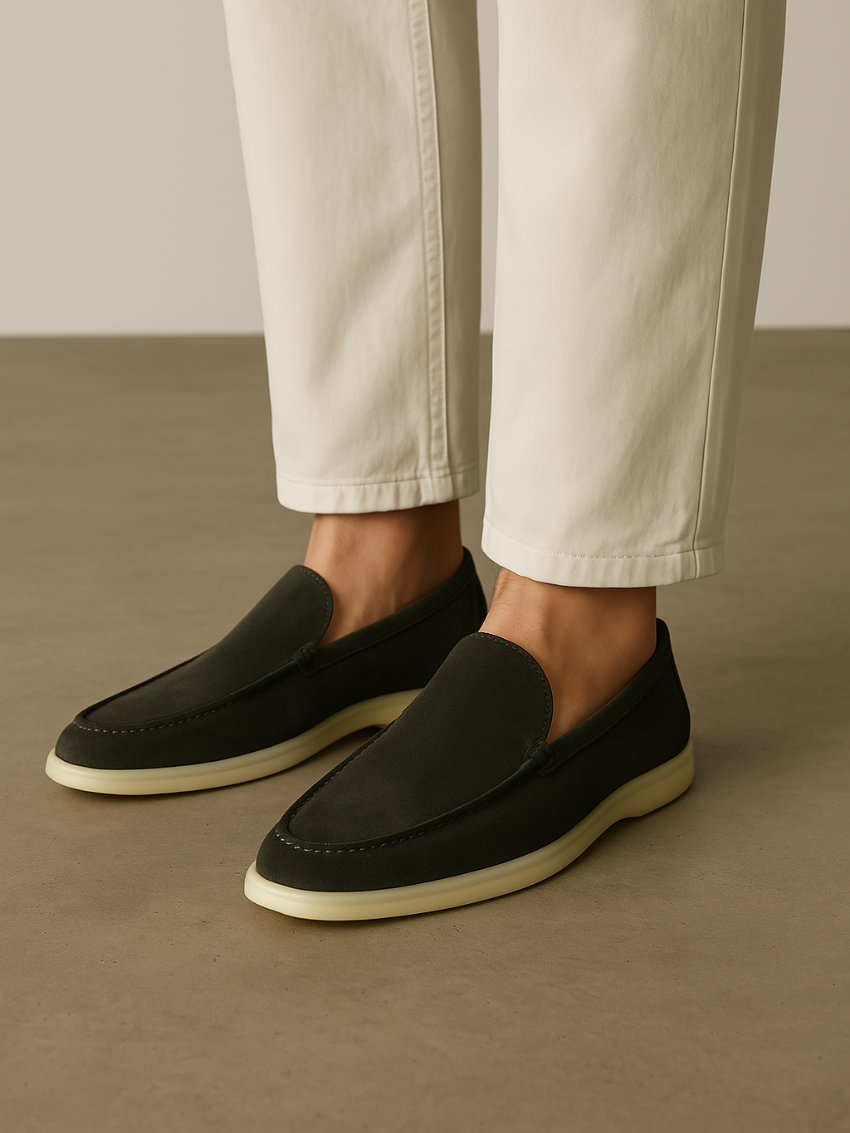 Forfinet Suede Loafers – Mørkegrøn
