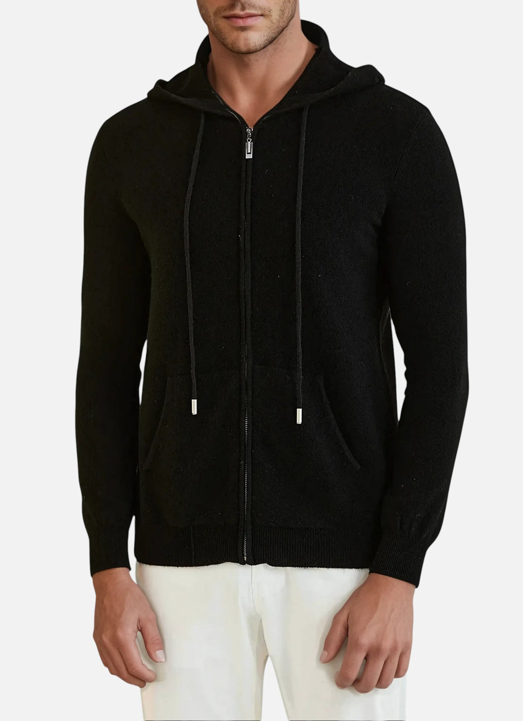 Cashmere Knit Zip Vest - Sort