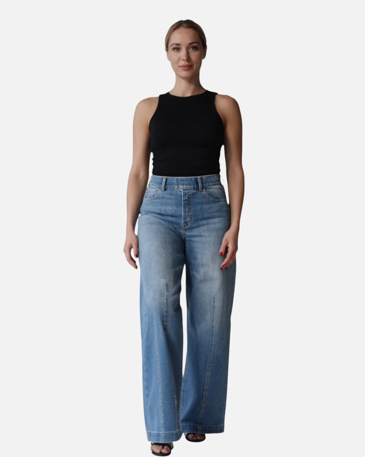 Nora | Højtaljede Denimjeans med Brede Ben