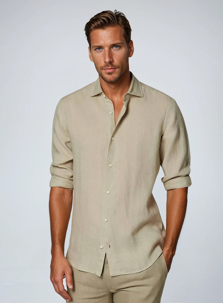 Essentielt Linned Skjorte - Khaki