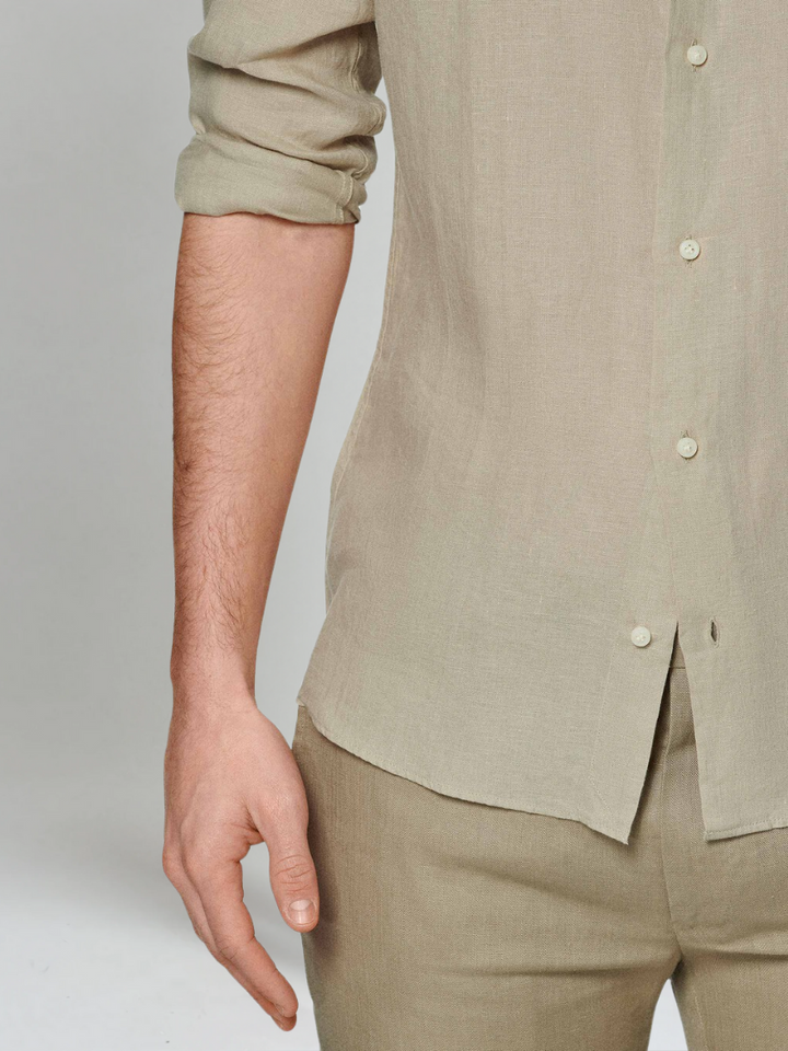 Essentielt Linned Skjorte - Khaki