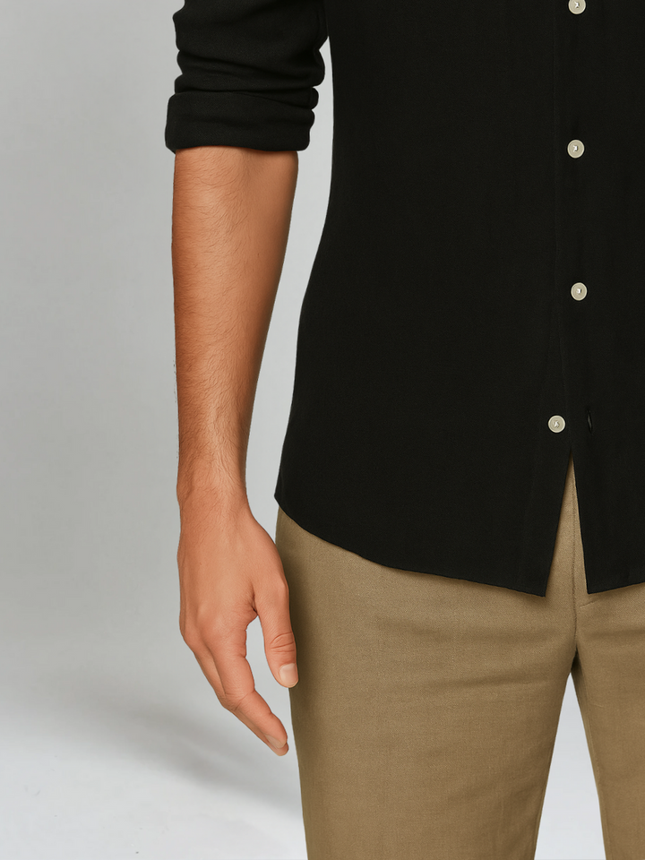 Essential Linned Skjorte - Sort
